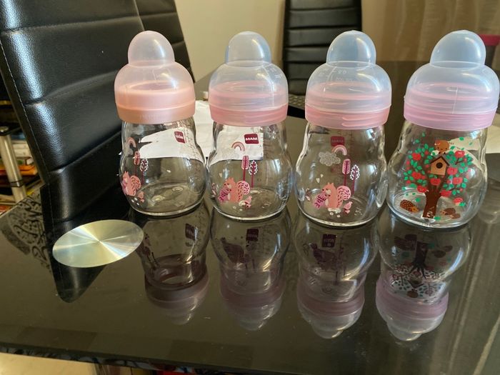 Lots de 4 biberons en verres mam - photo numéro 2