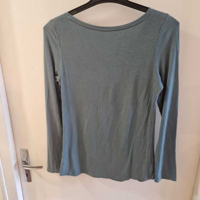 M tee shirt manches longues vert turquoise - photo numéro 4