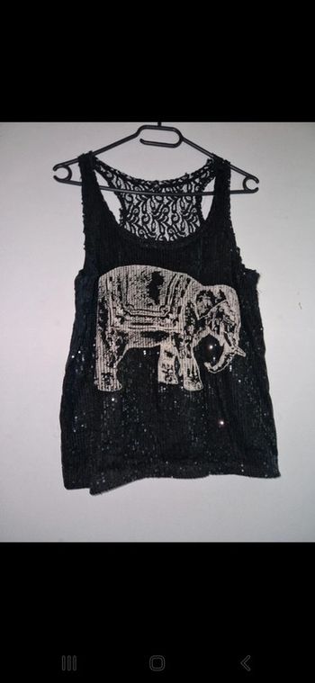 Débardeur dos dentelle imprimé devant