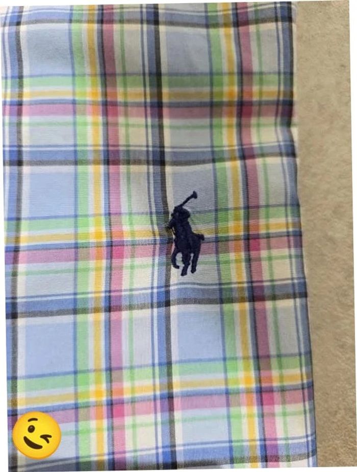 Chemise Ralph Lauren manche longue Taille L bleu rouge jaune Homme Men CHE7 - photo numéro 2