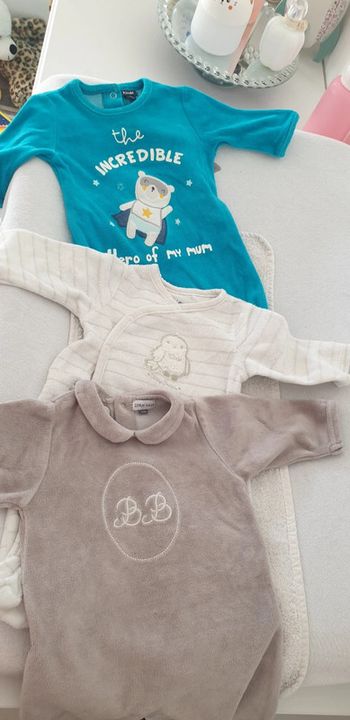 Lot 3 grenouilleres bebe 1 mois