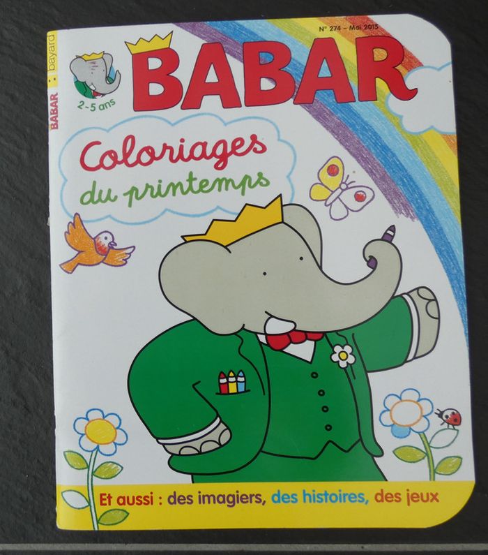 Magazine Babar avec histoires et coloriages du printemps