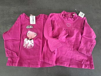 lot de 2 sous pull fushia 6 mois grain de blé