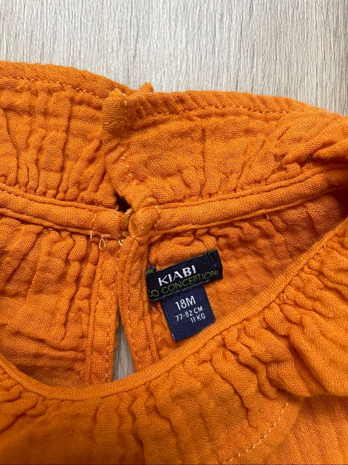 Haut gaz de coton Kiabi orange moutarde 18 mois - photo numéro 2
