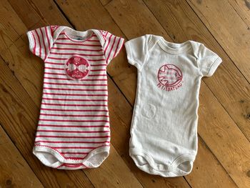 Lot 2 bodies poissons 3 mois Petit Bateau 
