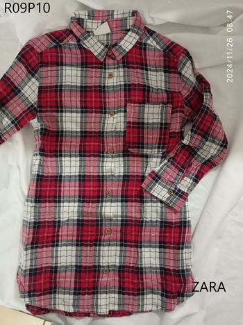 chemise carreaux rouge de Zara 4 ans réf R9 P10