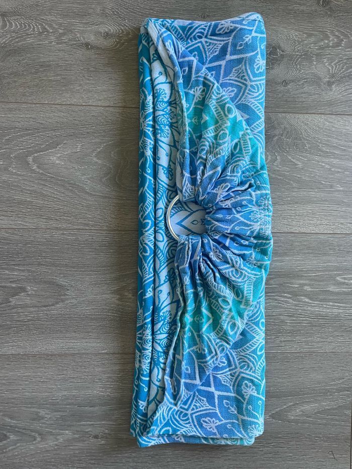 Portage sling ringsling de la marque BeLenka modèle Mandala Bleu - photo numéro 3