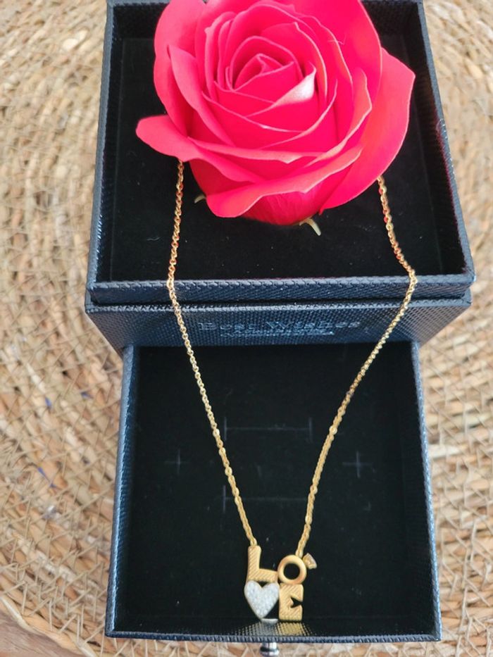Collier love, cœur en zirconiums acier - photo numéro 4