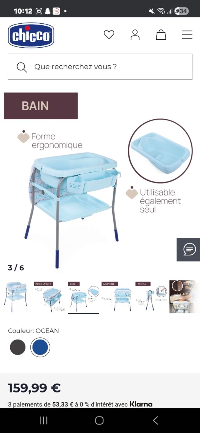 Table a langer 2en1 plus baignoire CHICCO - photo numéro 2