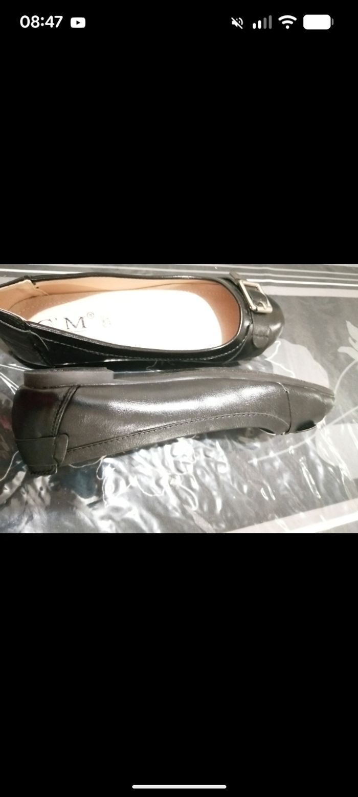 Jolie paire de ballerines vintage C'M Paris noires. Taille 37 - photo numéro 7