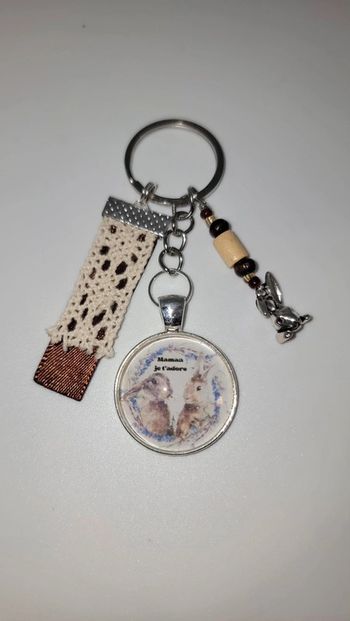 Cadeau maman, porte clé message bijoux de sac " maman je tadore"