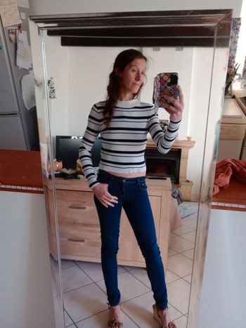 Pull chaussette Xs blanc et noir c26