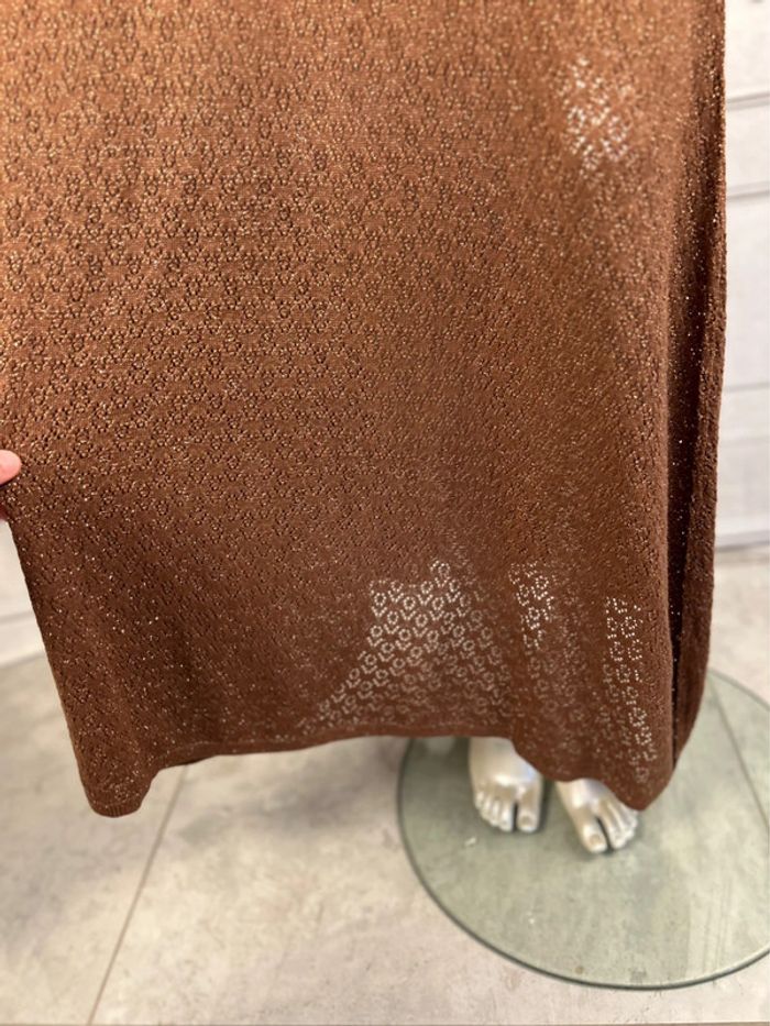 Robe longue Maille Marron / doré Louizon T3 / L neuve - photo numéro 3