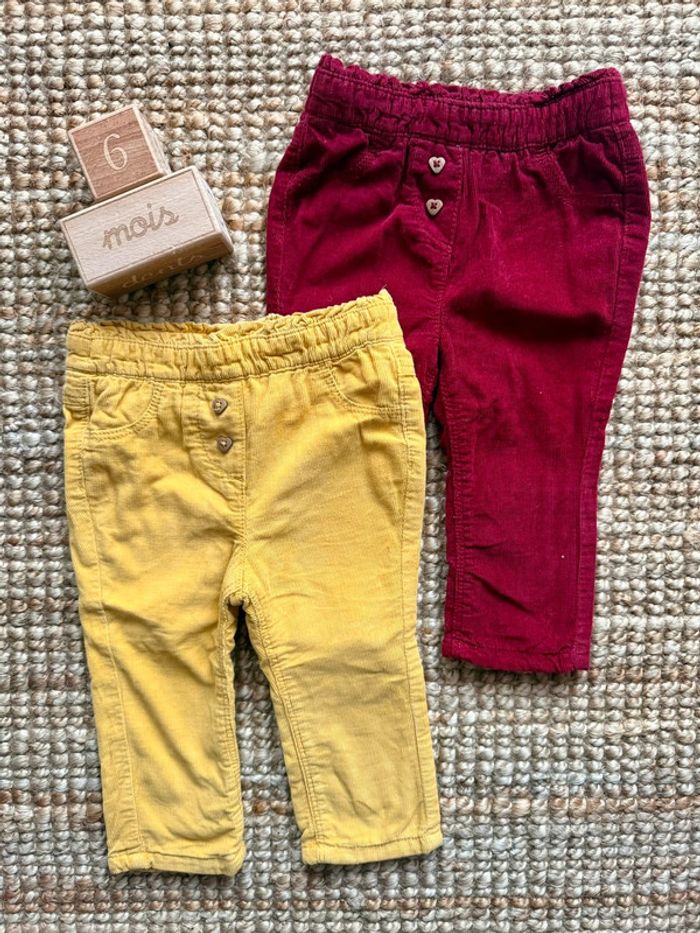 Lot pantalons velours côtelé TAO 6mois / 68cm