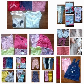 Lot vêtement fille 12 mois - 56 pièces