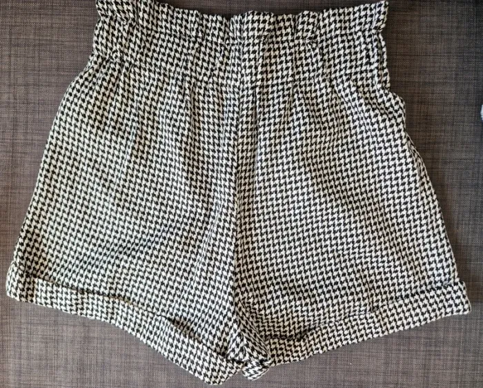 Short à pied-de-poule avec taille froncée taille 38 - photo numéro 3
