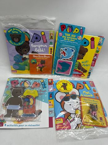 Lot de 4 livres d'activité Magazines Popi Je joue Gommette Neuf