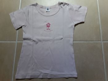 Maillot de corps rose MC fille 6 ans PETIT BATEAU TBE