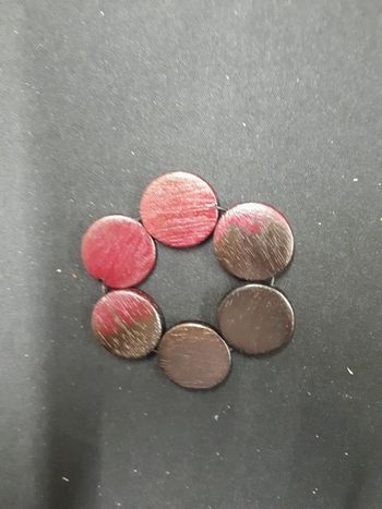 Bracelet en bois bordeaux et marron