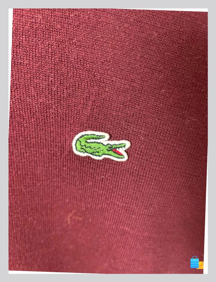 Pull Lacoste – Femme – Taille 34 – Lit de vin – 100 % coton - photo numéro 3