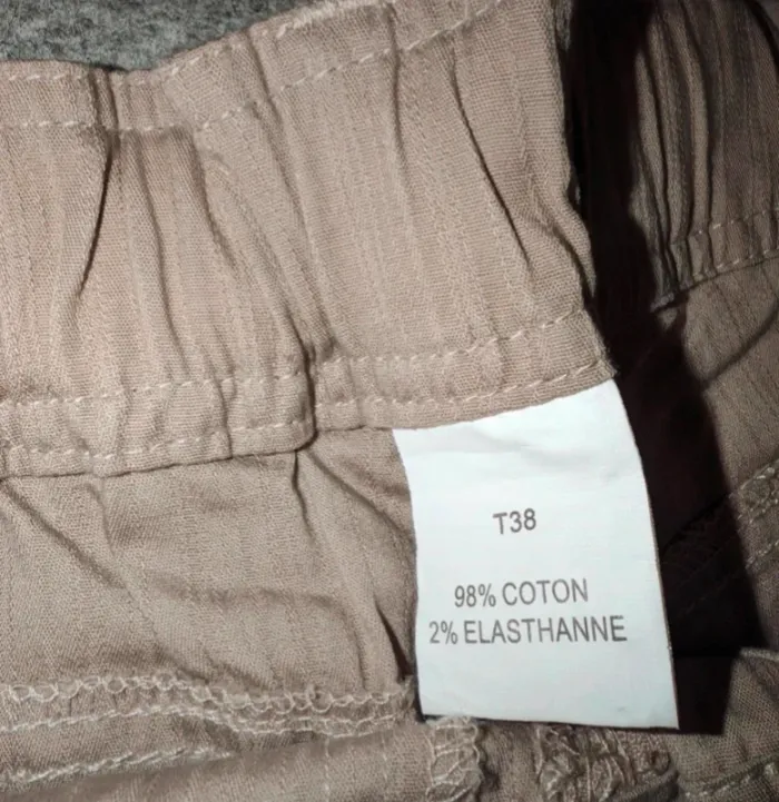 Pantacourt beige femme M 38 - photo numéro 3
