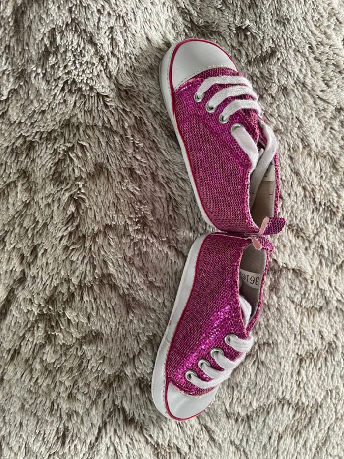 Basket chaussures bébé filles paillettes hello kitty - photo numéro 2