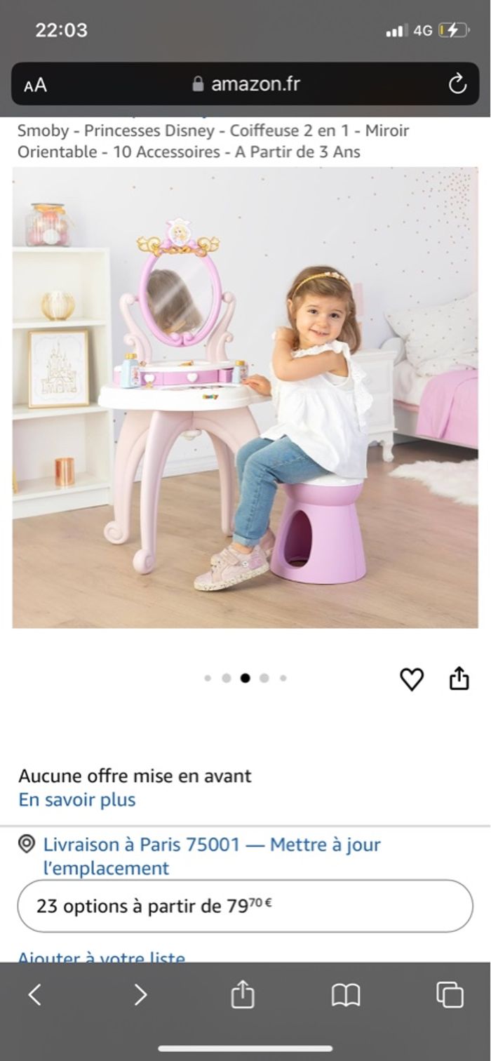 Coiffeuse neuf ! Disney princesse - photo numéro 2