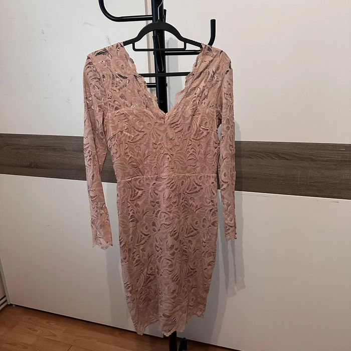 Kleid Spitze Rose Rosa Cocktailkleid - photo numéro 2