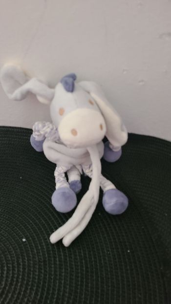 Doudou Ane bleu Sucre d'Orge 18 cm