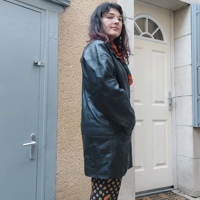 Veste en cuir Vintage L/XL - photo numéro 4