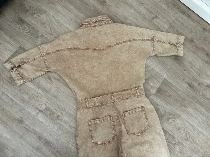 Ciminy combinaison oversize jeans  Beige crème taille S - photo numéro 9