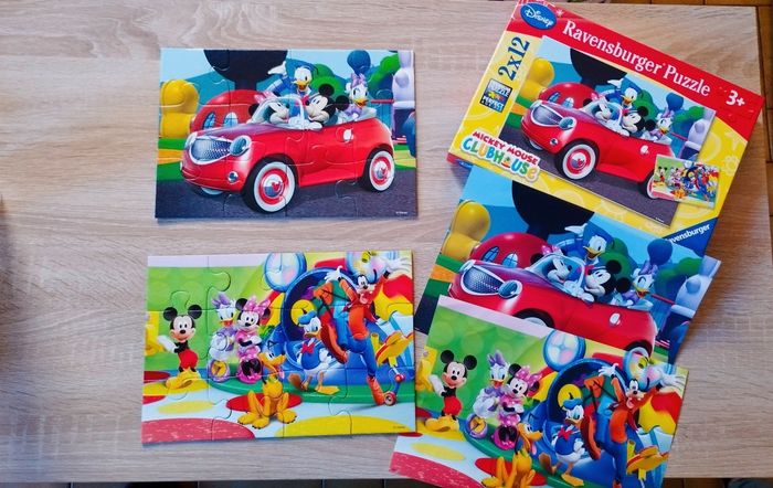 Lot de 2 puzzle mickey 2 x 12 pièces