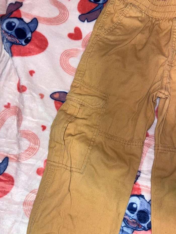 Pantalon cargo fille tissaia moutarde camel 8 ans - photo numéro 3