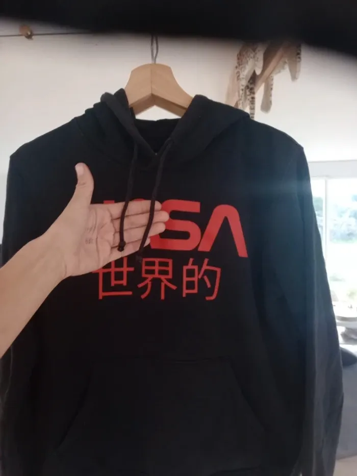 Sweat à capuche  s noir et rouge NASA c87 - photo numéro 7