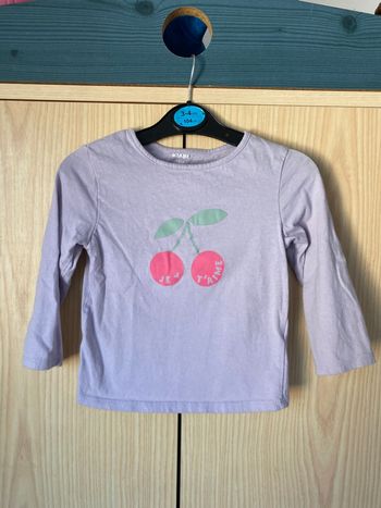 T-shirt cerise « je t’aime » Kiabi 18 mois