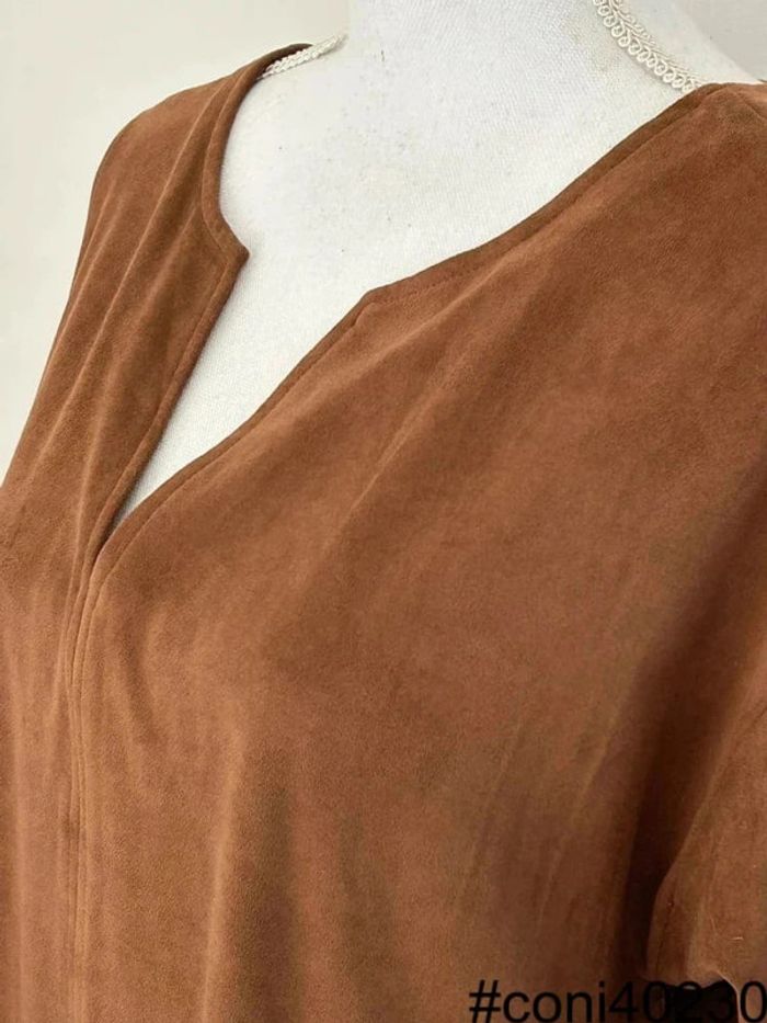 Robe Marron Ema Blue's - Aspect 'Peau de Pêche' - Taille 42 - photo numéro 3