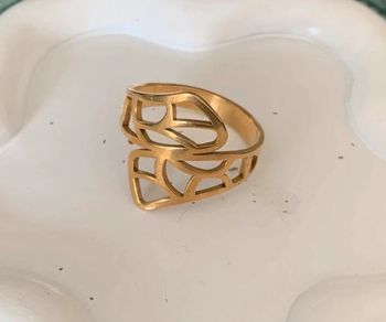 Bague mixte 20 mm en acier inoxydable doré