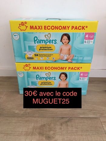 184 couches Pampers premium protection taille 4