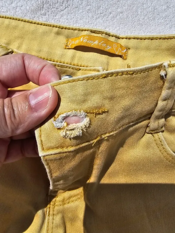 Short en jean jaune moutarde t36 - photo numéro 5