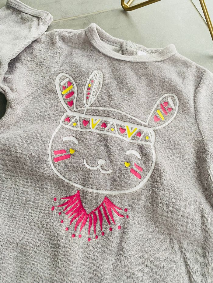 Grenouillère / pyjama indienne gris 3 mois - photo numéro 2