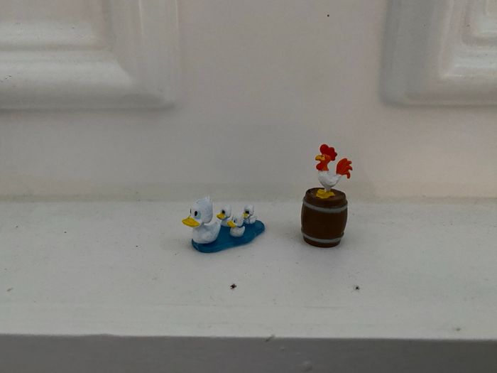 Figurine animaux : canard et coq