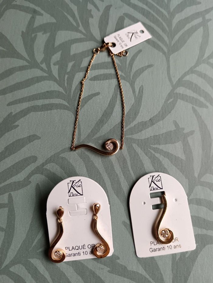 Parure plaqué or 3 pièces