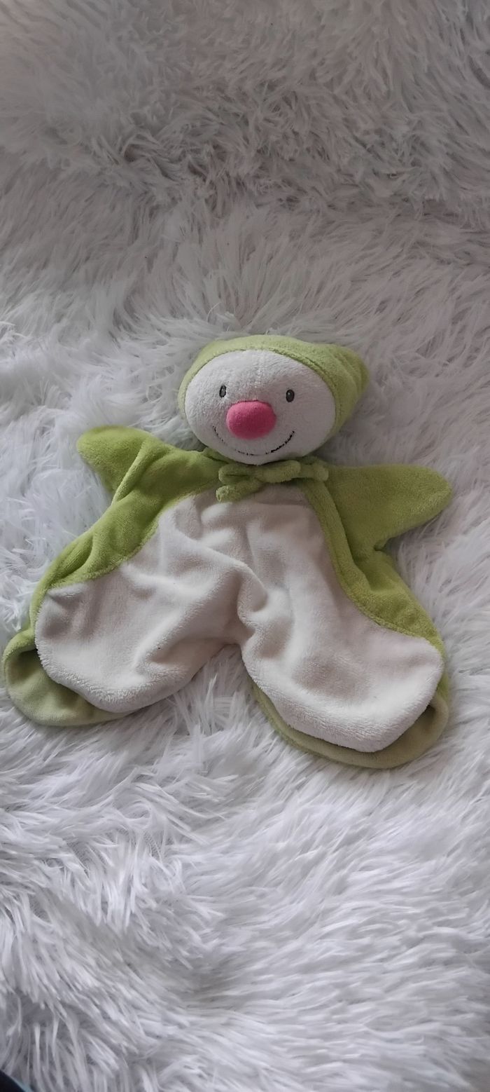 Doudou marionnette arlequin blanc et vert - Kiabi