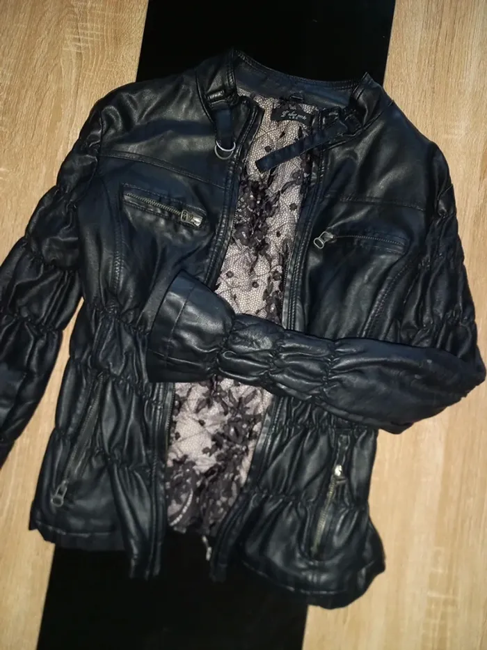 Blouson en similicuir noir fille - photo numéro 8
