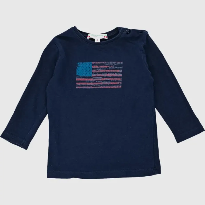 T-Shirt à manches longues 6 mois en coton Bonpoint