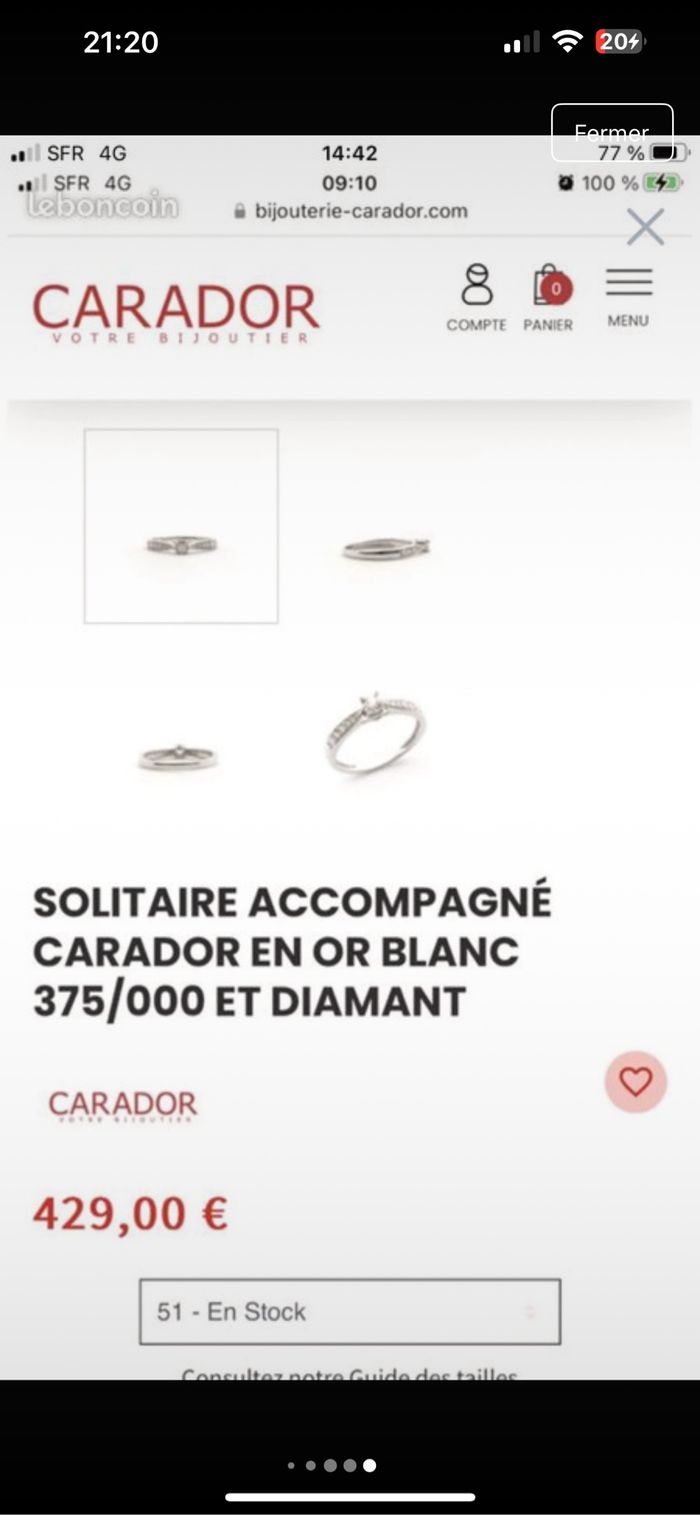 Solitaire en or blanc et diamants  💍 - photo numéro 2