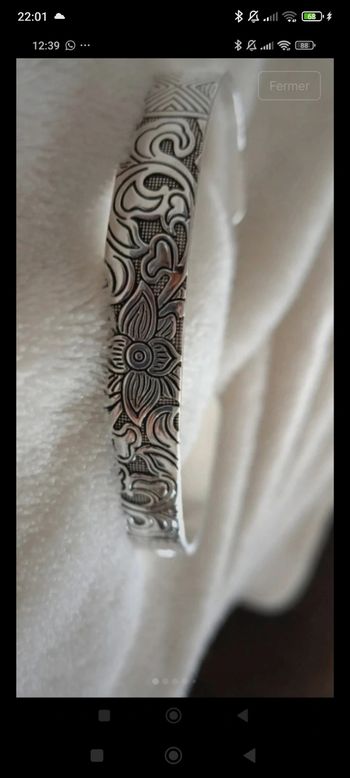 Bracelet jonc poinçon visible 999