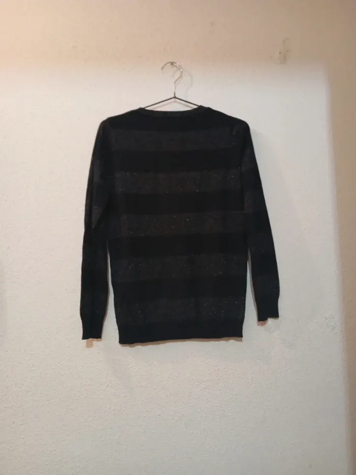 Sweat leger a rayures noir /pailettée " elenza z" taille unique - photo numéro 4