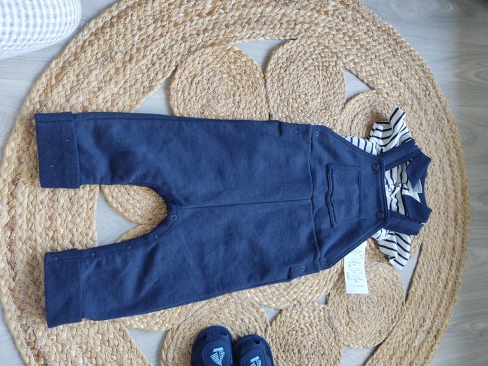 Ensemble Petit bateau salopette marinière - photo numéro 2
