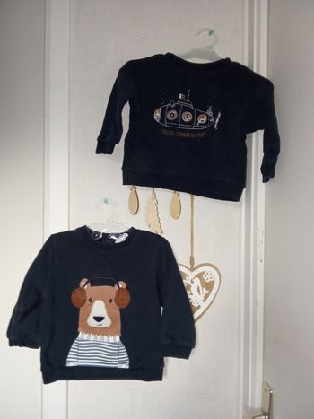 Lot de 2 pulls marine garçon Verbaudet hiver 18 mois